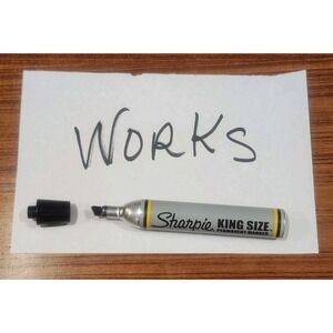 Vintage Sharpie  King Size Permanent Marker Black STRONG Smell Chisel Tip